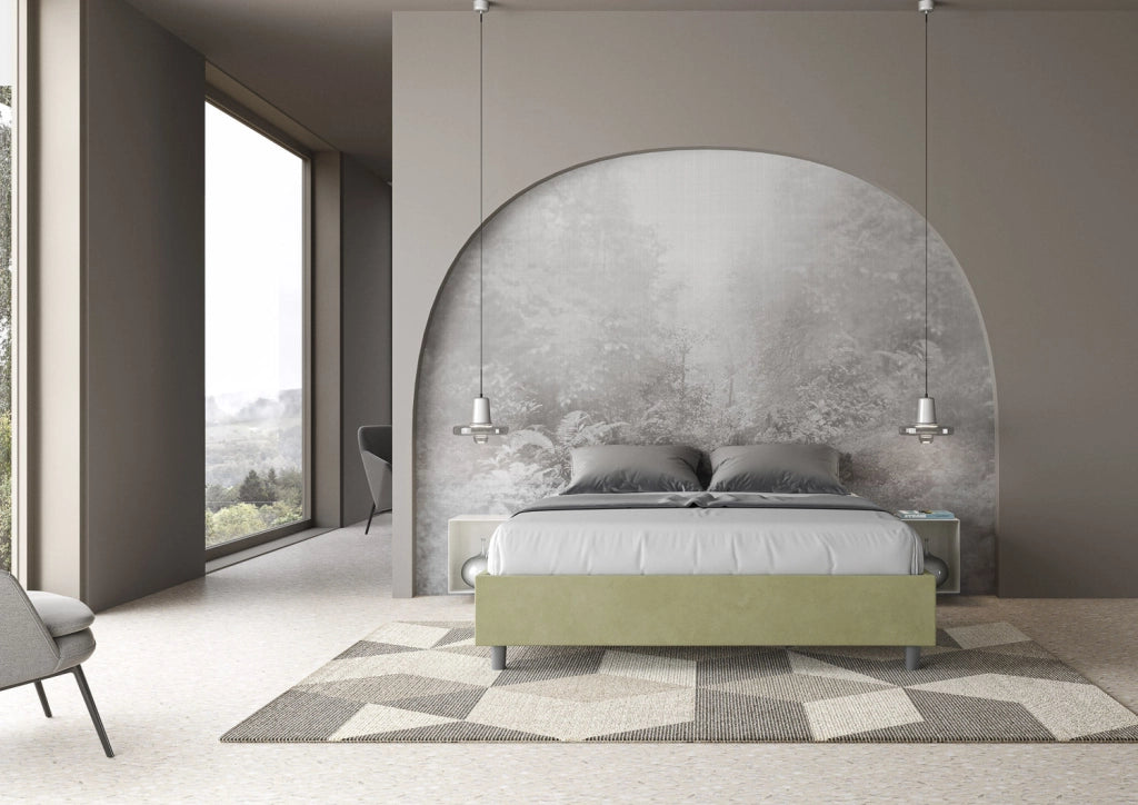 Letto Matrimoniale Large Sommier 180x210 cm Senza Rete Azelia Tè Verde
