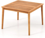 Tavolo da Giardino con Foro per Ombrellone da 5 cm, Tavolo da Pranzo in Legno di Acacia, Tavolo Rettangolare per 4 Persone, per Esterno, Balcone, Cortile, Veranda (Modello I)