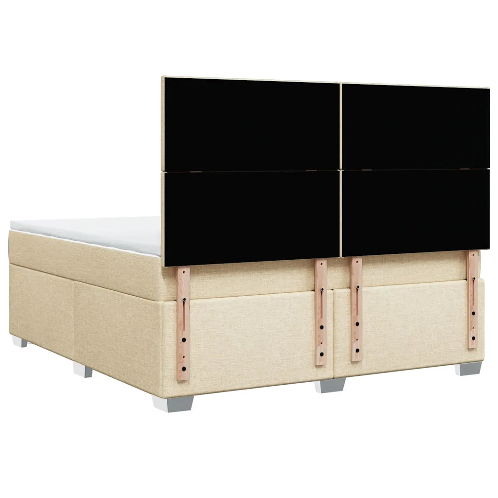 Giroletto a Molle con Materasso Crema 180x200 cm in Tessuto 3290565