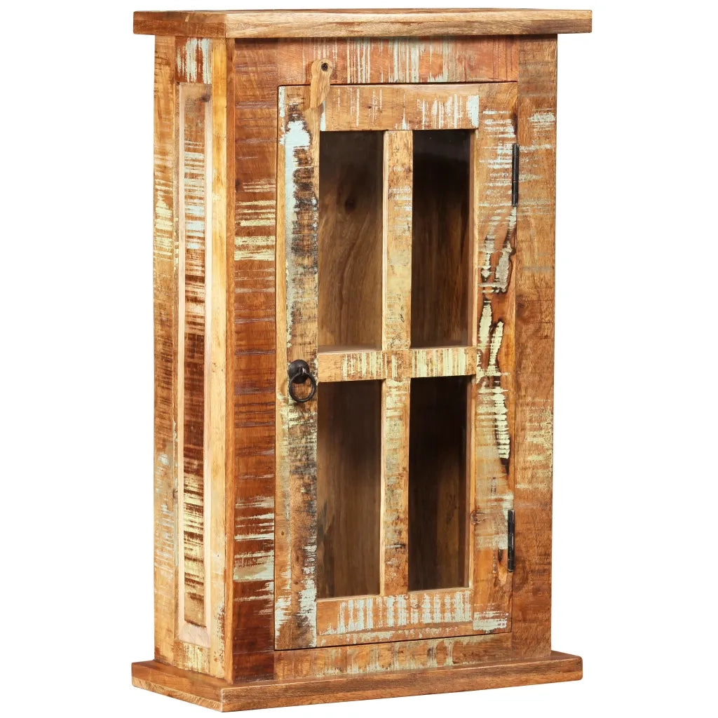 Armadietto a Muro in Legno Massello di Recupero 44x21x72 cm