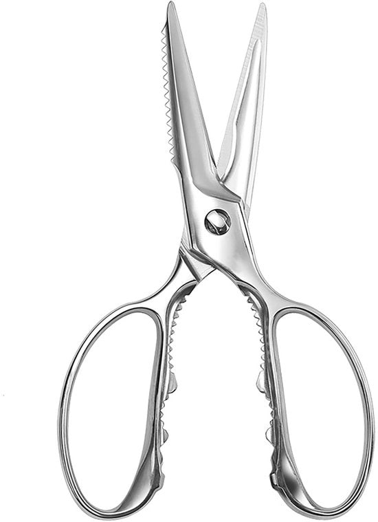 Scafoletta multifunzionale in acciaio inox, 21 cm, con manico robusto, da cucina da professionisti, con lama da staccare per tagliare pollo, carne e ossa