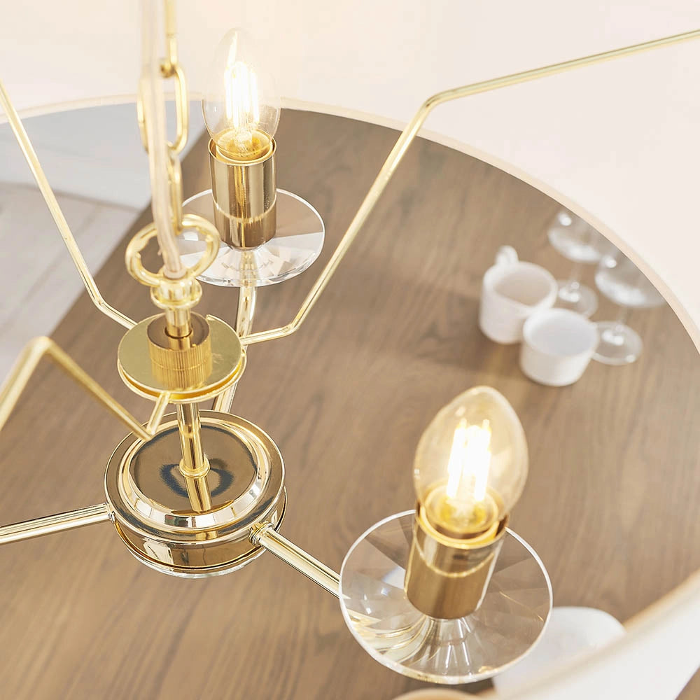 Lampadario a sospensione 3 luci ottone E14 Endon Nixon