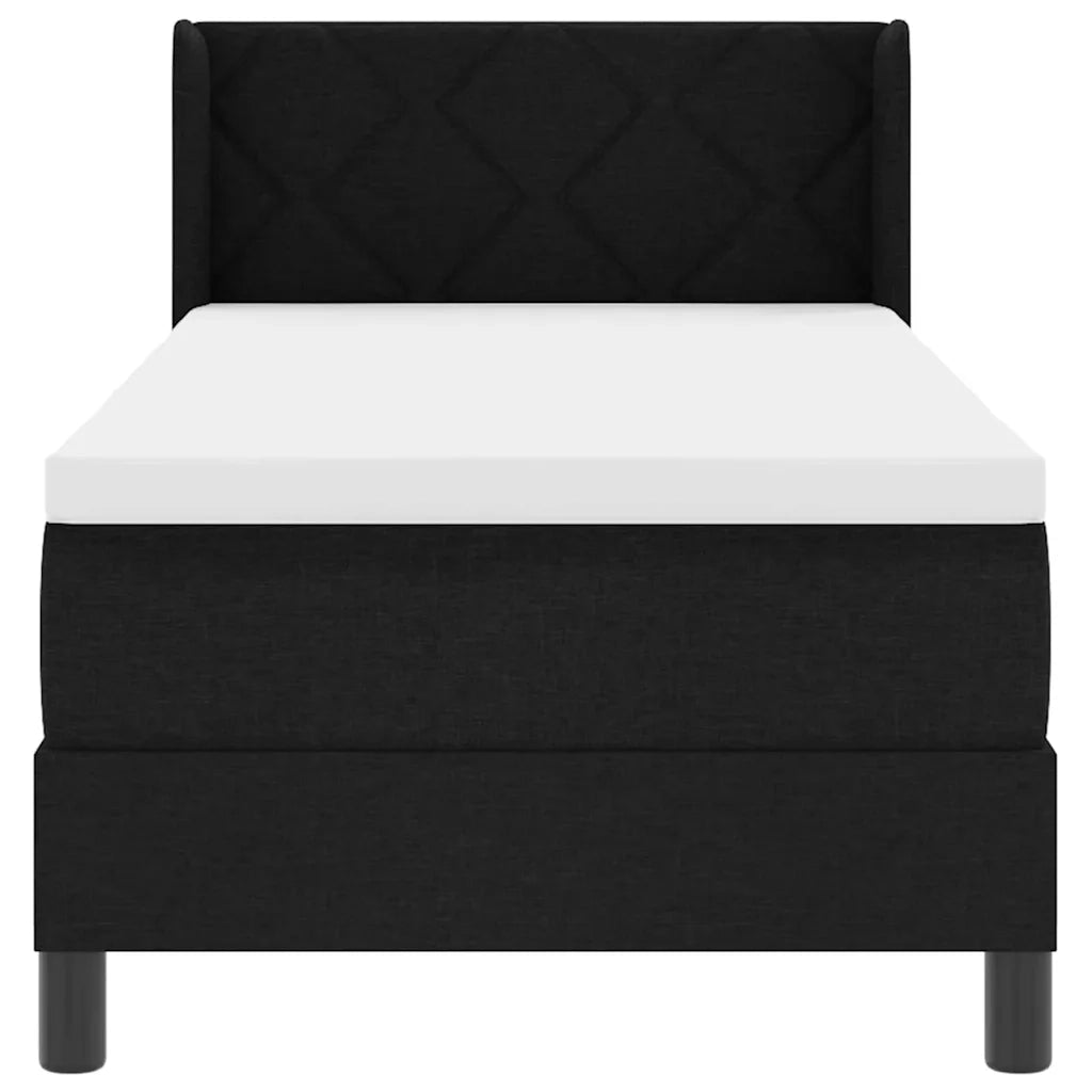 Letto a molle con testiera Nero 200 x 80 cm Tessuto 3341134