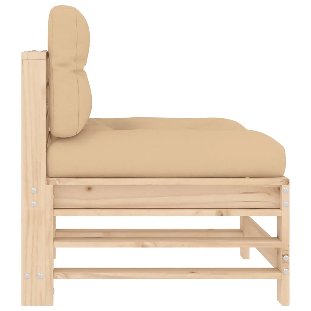 Divano componibile-Divani Centrali con Cuscini 2 pz in Legno Massello di Pino 418814