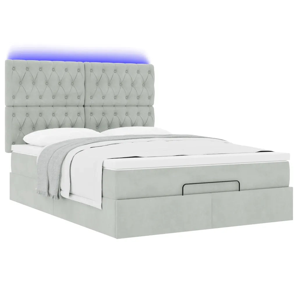 Struttura Letto Pouf con Materassi 140x200 cm in Velluto 3314396