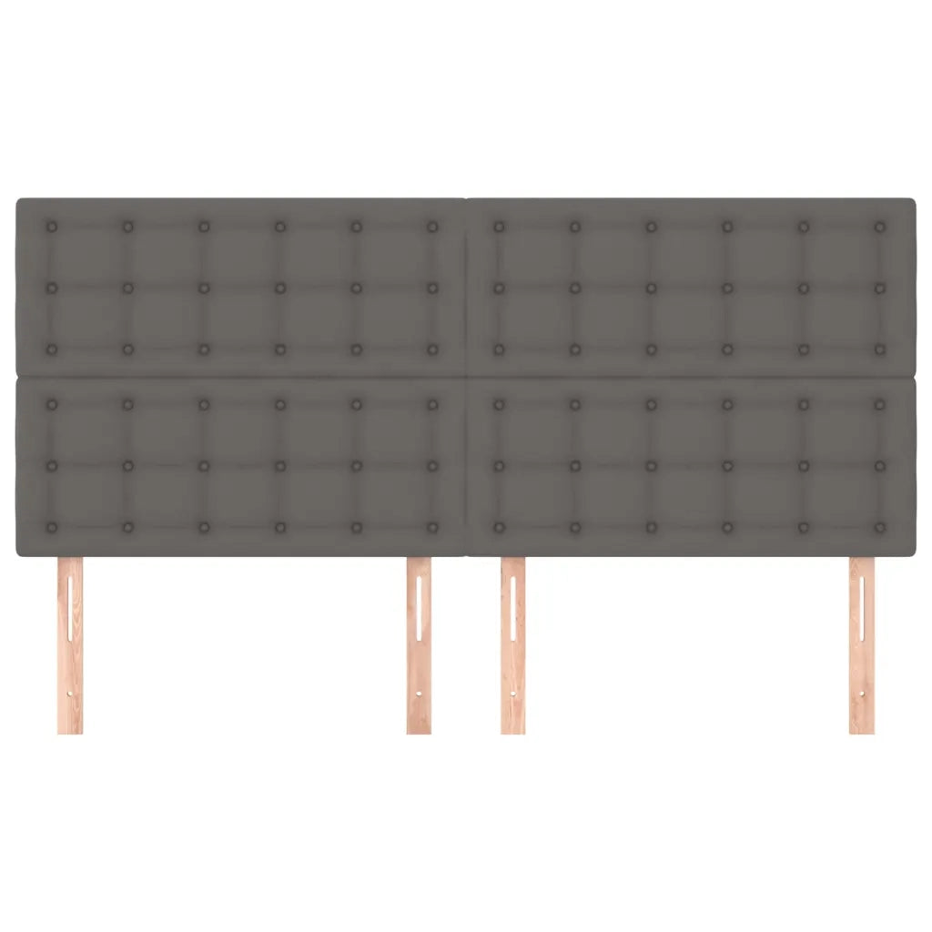 Testiera-Testata Decorativa Grigio 160x5x118/128 cm in Similpelle 551589
