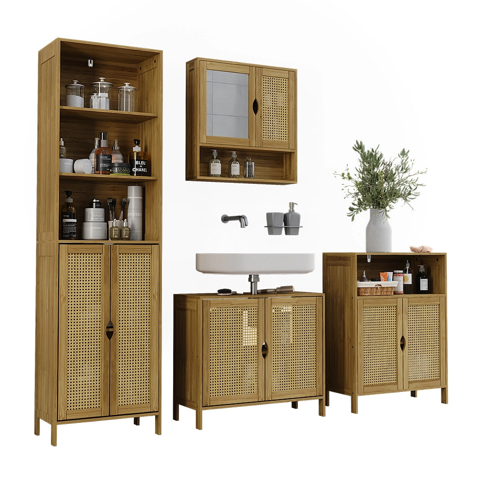 Set di mobili da bagno Liora Bambù 4 parti Vicco