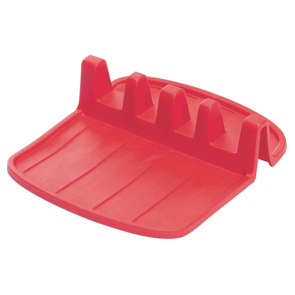 Porta cucchiaio compatto in silicone antiscivolo 15x14 cm Rosso Alpina