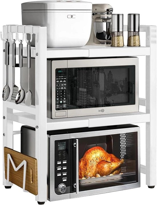 Pannello magnetron 3-trappista per cucina con ripiano per spezie e ripiano per panetteria