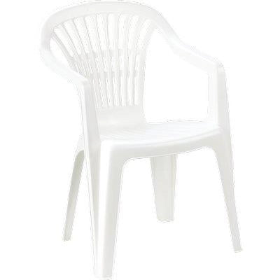 SEDIA SCILLA + BRACCIOLI PROGARDEN  PP BIANCO CM 54X53 H.CM 80