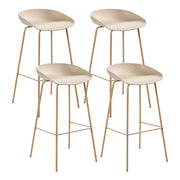 Set di 4 sedie da bar robuste in materiale sintetico e poliestere beige sala da pranzo