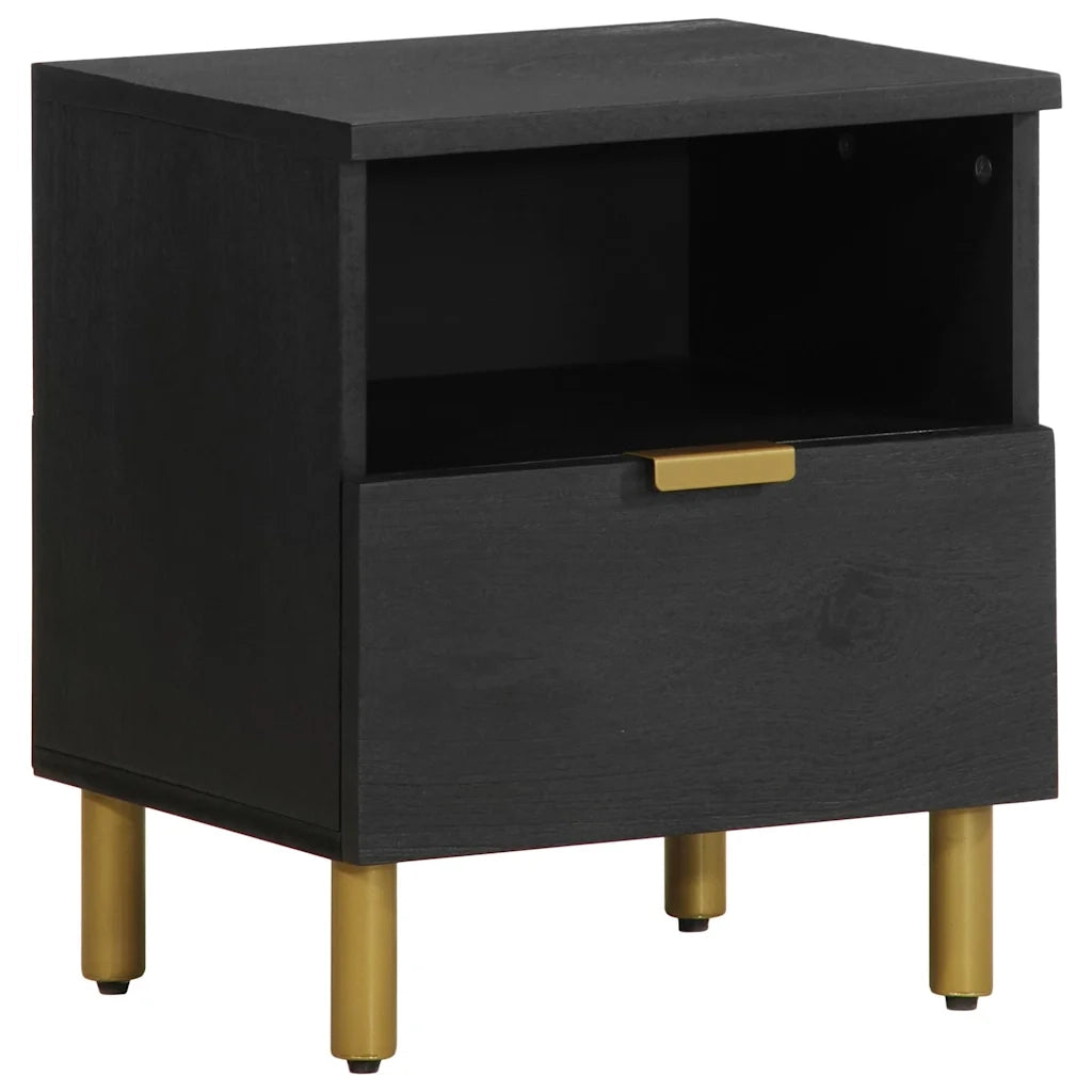 Comodino | Armadio da Notte | Mobiletto da notte Nero 40x33x46 cm in Legno Multistrato