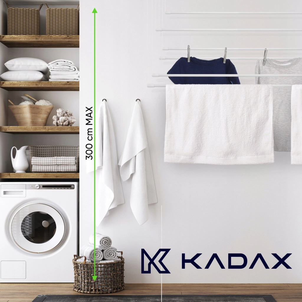 Stendibiancheria da soffitto KADAX per bagno, 6 barre, 80 cm, resistente e robusto.