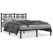 Letto matrimoniale | Letto per adulti | Giroletto con Testiera in Metallo Nero 120x190 cm