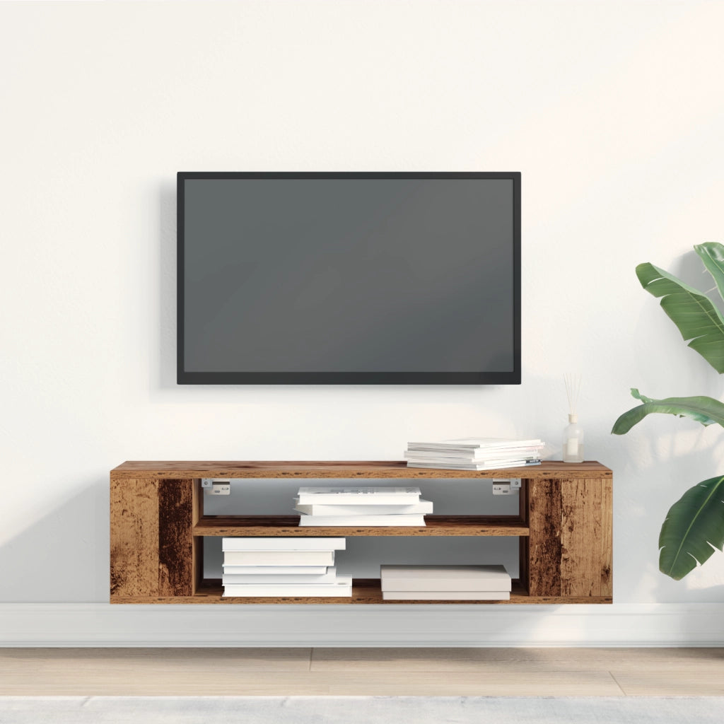 Armadio TV da muro  in legno vecchio 100x30x26,5 cm in legno ingegnerizzato