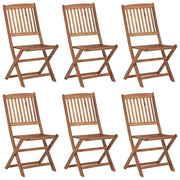 Sedie da Giardino Pieghevoli 6 pz con Cuscini Massello Acacia 3075005