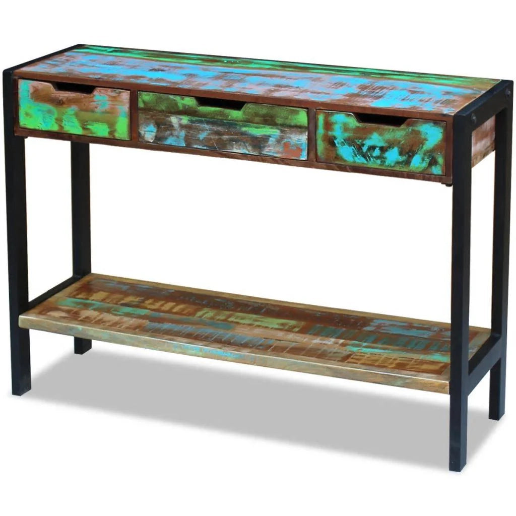 Buffet credenza mobiletto consolle mobile contenitore con 3 cassetti legno massello di recupero 4402007