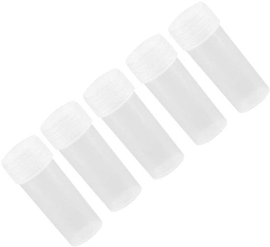 Allettamento plus - 50 pezzi di flaconi in plastica da 5 ml per la conservazione di campioni e pillole in polvere