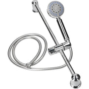Trade Shop - Set Doccia Con Asta Saliscendi Soffione Doccetta 5 Getti D'acqua Tubo Flessibile Da 1,5mt -