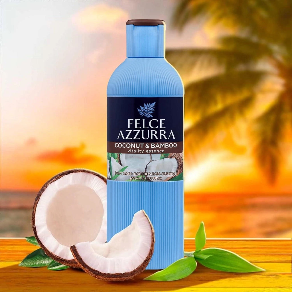 SET 6 FELCE AZZURRA BAGNODOCCIA COCCO E BAMBOO PROFUMO FRESCO 650 ML IDRATA LA PELLE