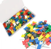 Vetroni per cartelli - 200 pezzi - per cartellone o muro - Bandiera colorata - Spillo - Kit di attività