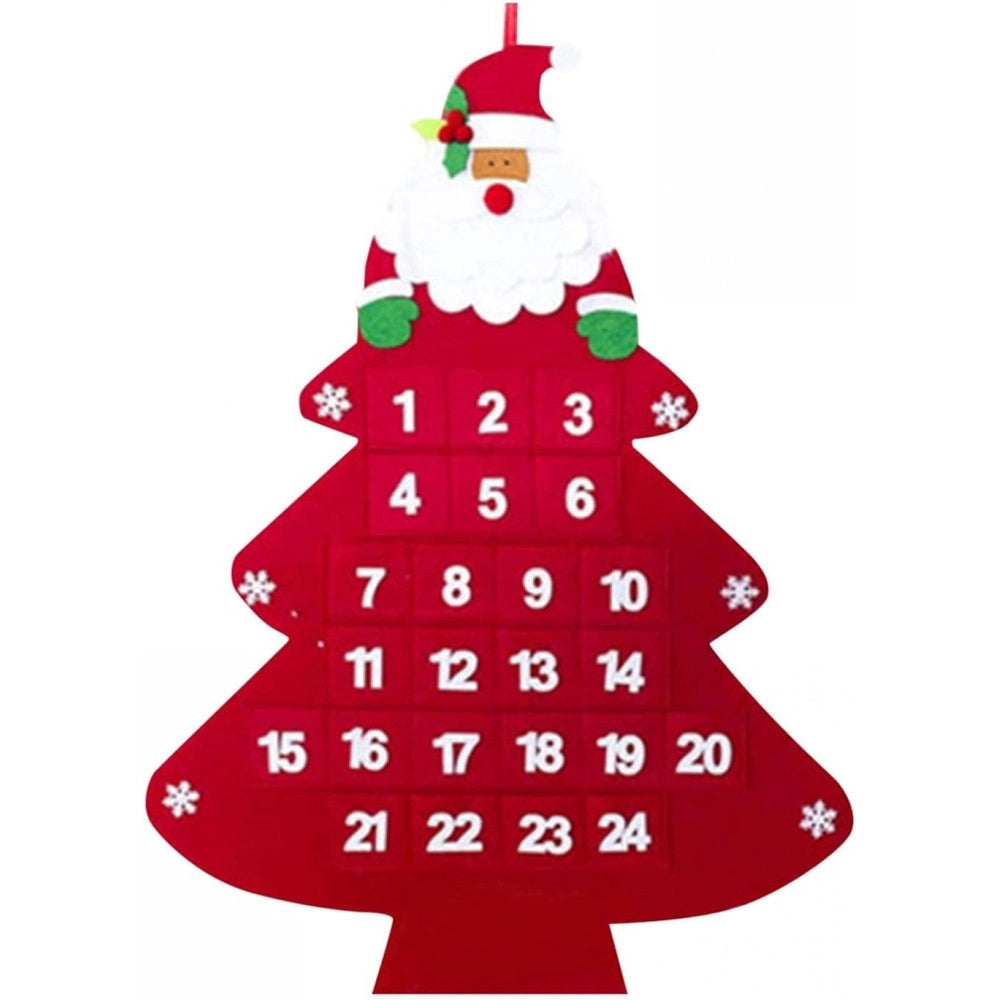 Trade Shop - Calendario Avvento Albero Di Natale Con Tasche In Feltro Decorazioni Natalizie -