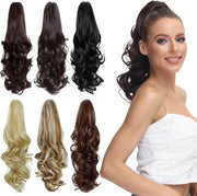 Estensione di capelli per donna con ciocche in stile coda di cavallo con clip e colore biondo platino 40 cm - accessori per capelli con intreccio