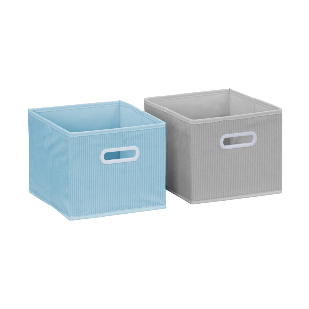 Contenitore per bambini con 4 cestini in velluto, blu