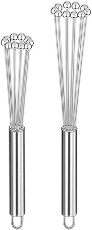 Due paia di manici in acciaio inossidabile, set di manici a filo, manico di impasto, manico per cucina per cucinare, mescolare, batterizzare, mescolare (25 cm e 30 cm)