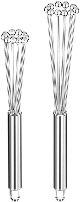 Due paia di manici in acciaio inossidabile, set di manici a filo, manico di impasto, manico per cucina per cucinare, mescolare, batterizzare, mescolare (25 cm e 30 cm)