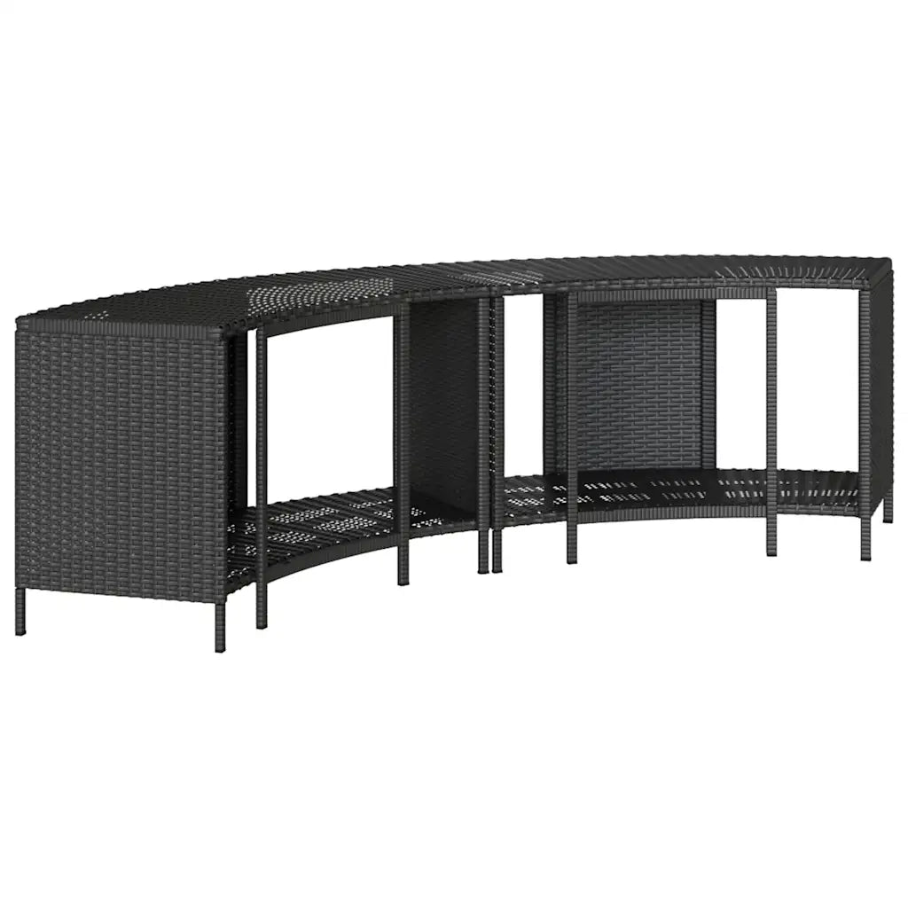 Scaffali Portaoggetti Vasca Idromassaggio 2 pz Polyrattan Nero CFW9366377