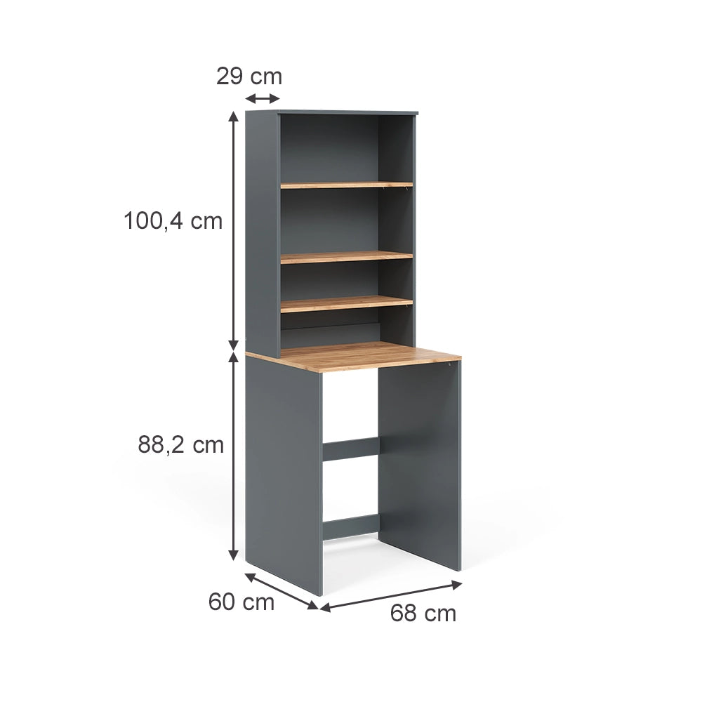 Mobile lavatrice Viktor Antracite/Rovere dorato 66 x 88.2 cm 2 parti con ripiano Vicco
