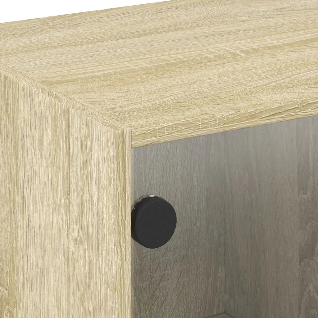 Mobile TV | Armadietto TV | Mobile Porta TV con Ante in Vetro Rovere Sonoma 102x37x42 cm
