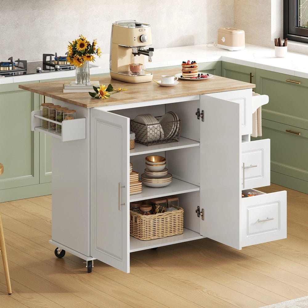 Tavolo da Cucina Pieghevole con Cassetti e Ripiano ¨C Xylo ¨C Rovere, 137x43x92 cm