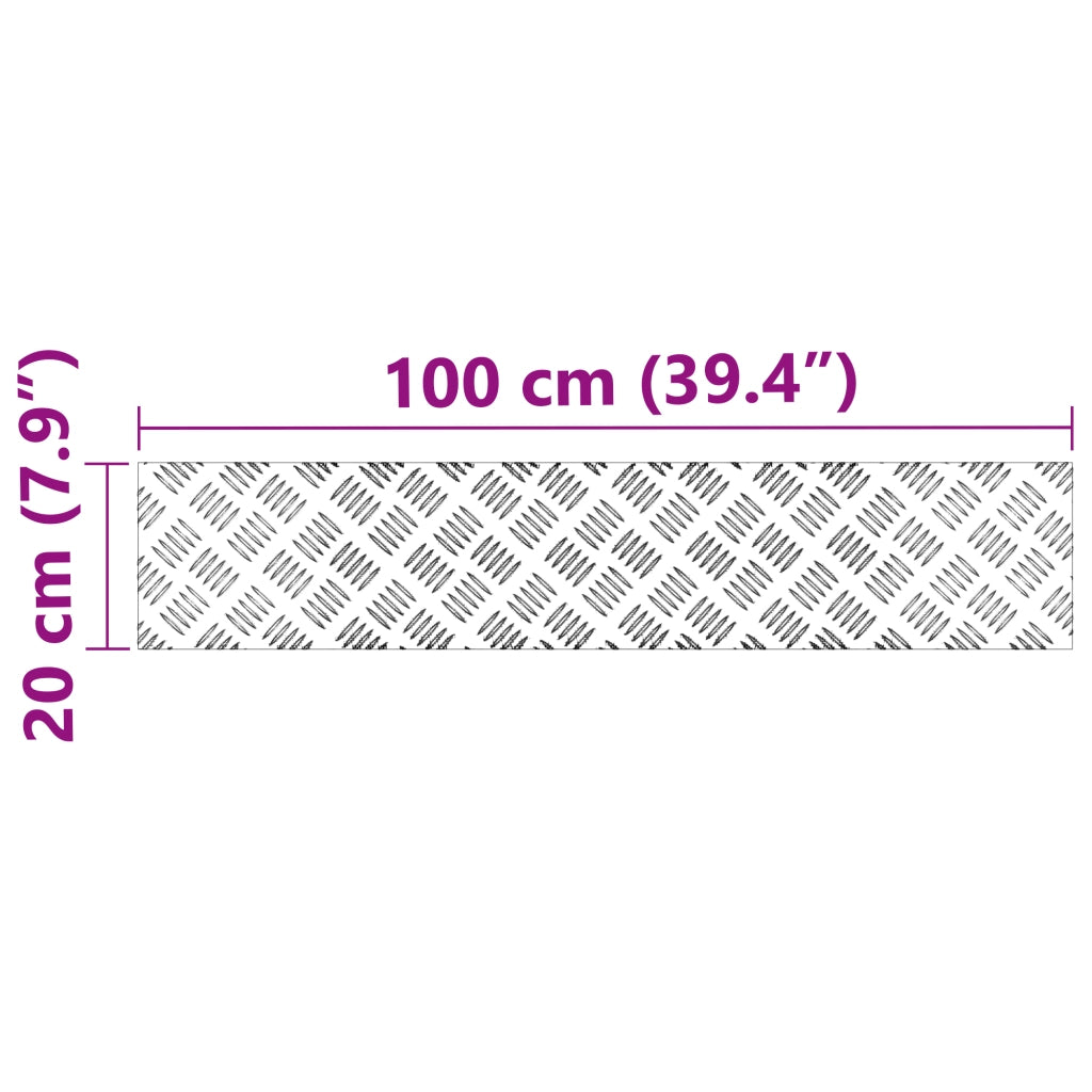 Piastrine Antiscivolo in Alluminio 4 pz 100x20 cm