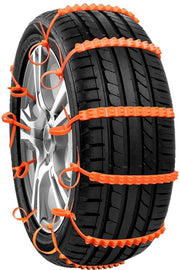 Catenelle antislittamento - Catenelle di emergenza - Guida sicura in inverno - Flessibili in nylon - Universali 6,5-10,5 pollici - Arancione