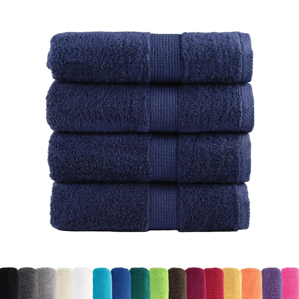 Asciugamani per ospiti Premium SOLUND 4 pz | Teli per bagno Blu navy 30x50 cm 600 g/m2