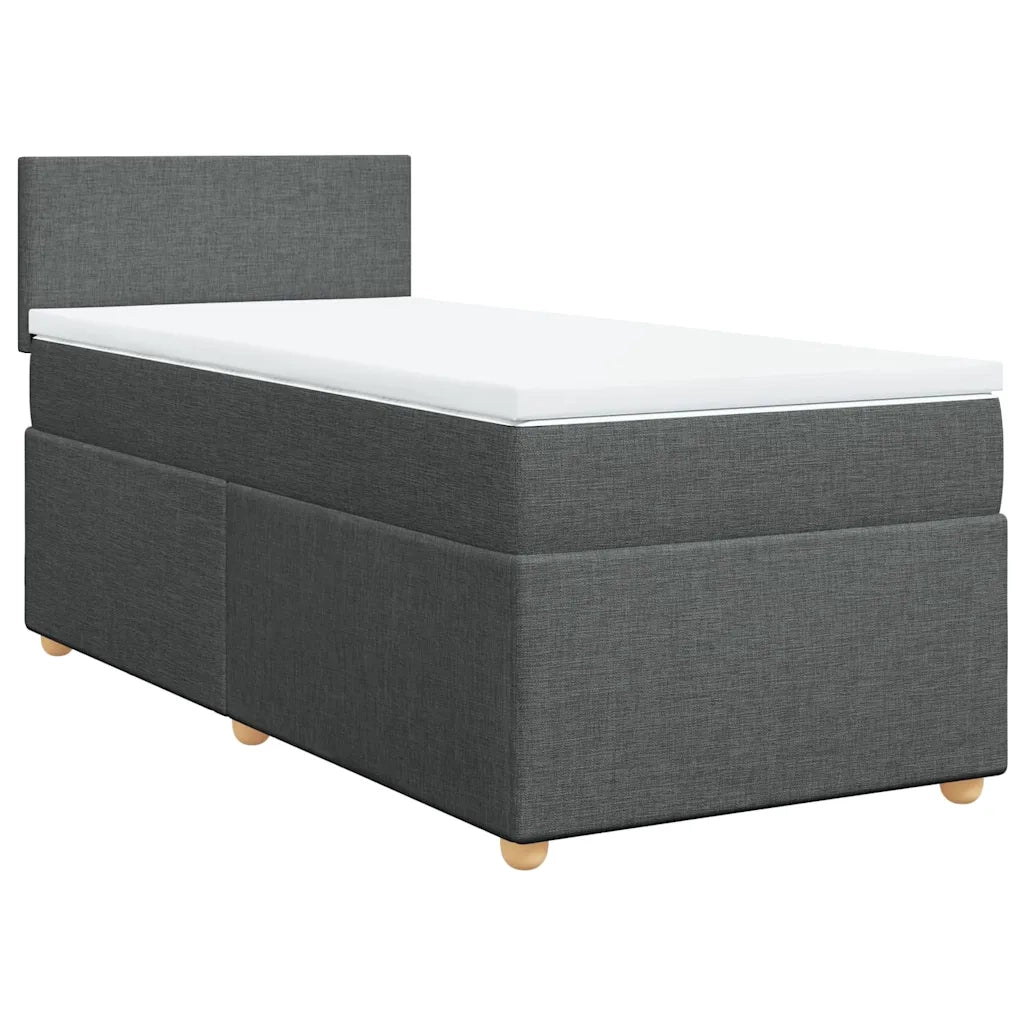 Giroletto a Molle con Materasso Grigio Scuro 90x200 cm Tessuto 3288857