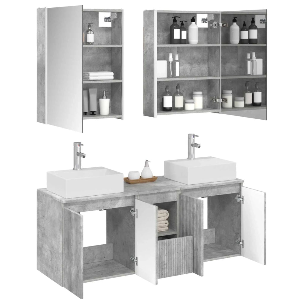 Set di Armadi da Bagno 5 pcs Grigio Cemento 3406410