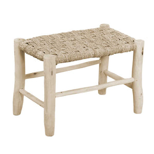 Panchina da Giardino 60x40xh41 cm in Legno Seduta Impagliata Naturale