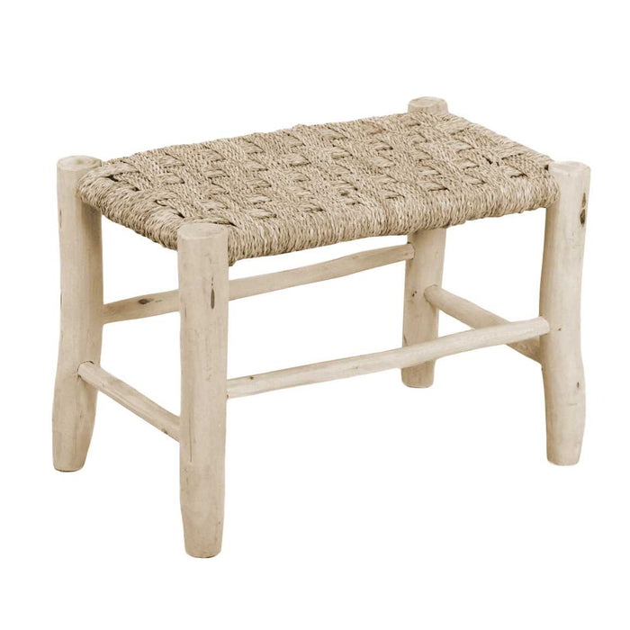 Panchina da Giardino 60x40xh41 cm in Legno Seduta Impagliata Naturale