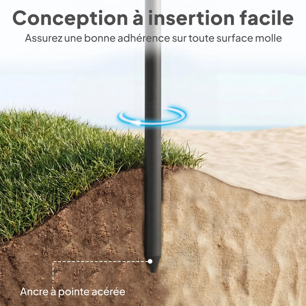 Ombrellone da spiaggia e giardino ¨C zephmum ¨C grigio scuro