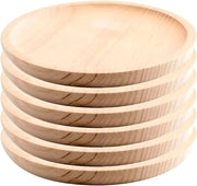 Piatti di legno rotondi per servizio - Adatti per formaggi e carni - Set da 6 - Ø 20 cm