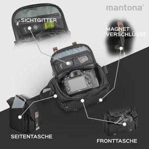 Mantona borsa fotografica Milano piccolo nero