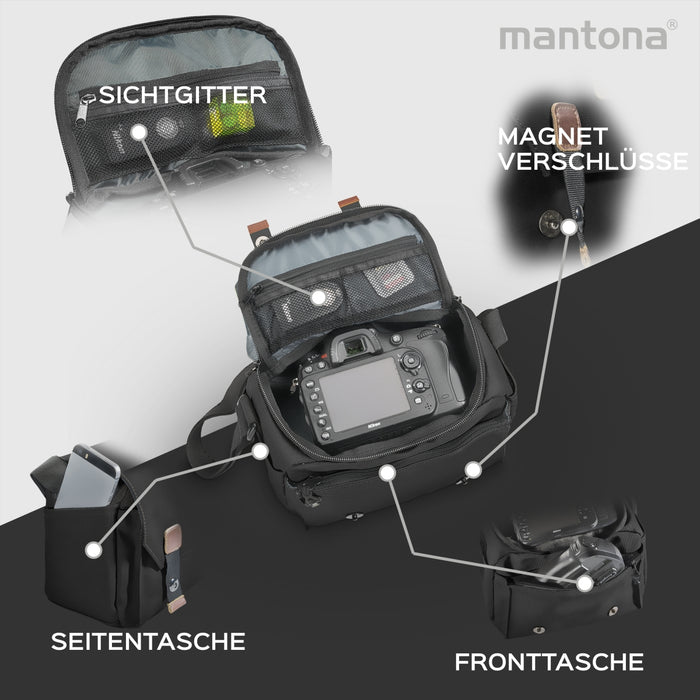 Mantona borsa fotografica Milano piccolo nero