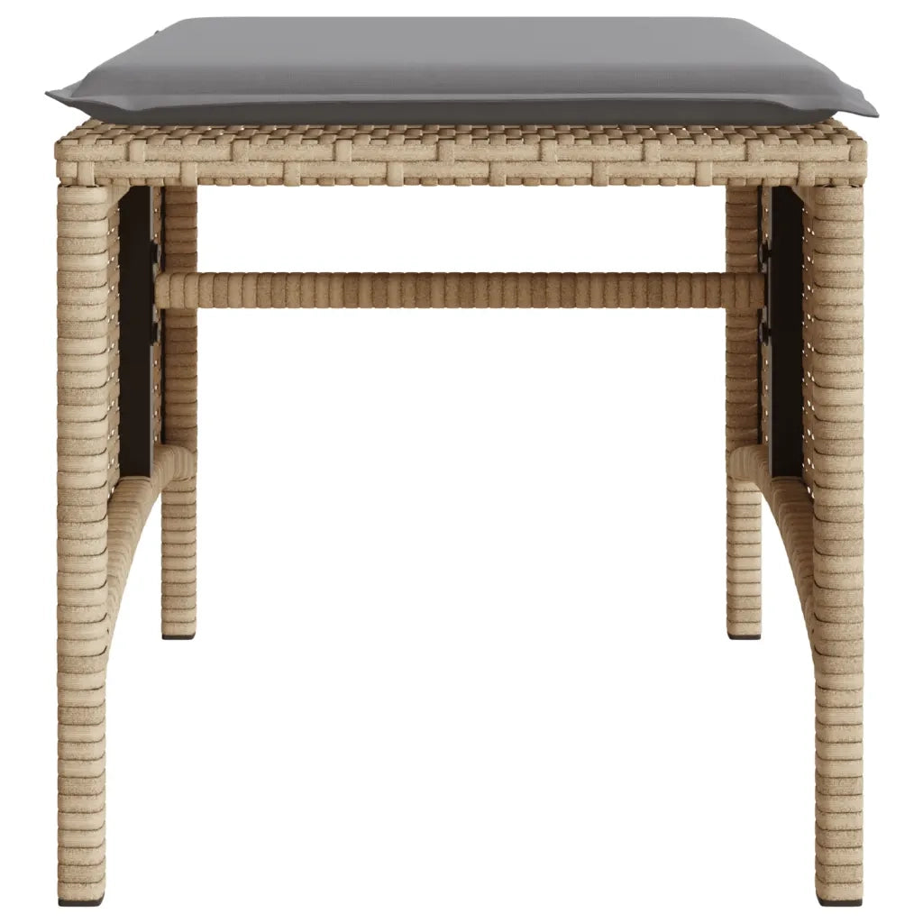 vidaXL Divano Giardino 2 Posti con Tavolo e Sgabelli Beige Polyrattan
