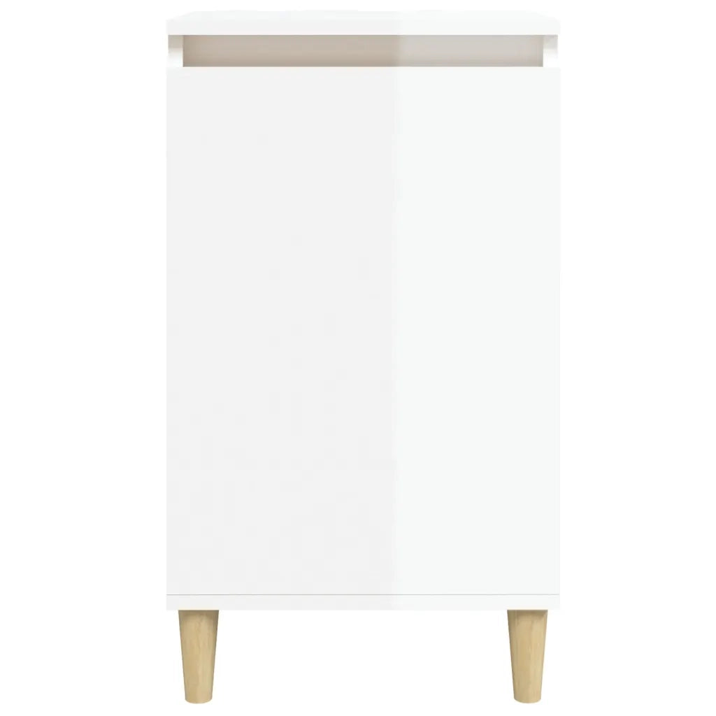 Comodini 2 pz-Set di 2 Tavolino da notte Bianco Lucido 40x35x70 cm in Legno Multistrato