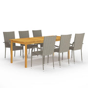 Set da pranzo da giardino per esterni 7 pezzi mobili grigi 02_0013952