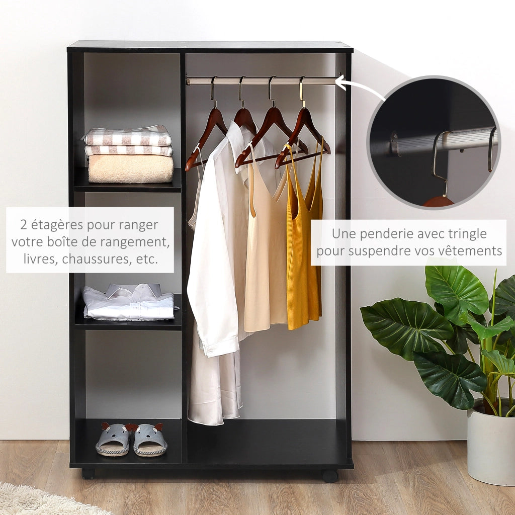 Armadio Guardaroba ¨C zephmum ¨C Nero 88x132x19