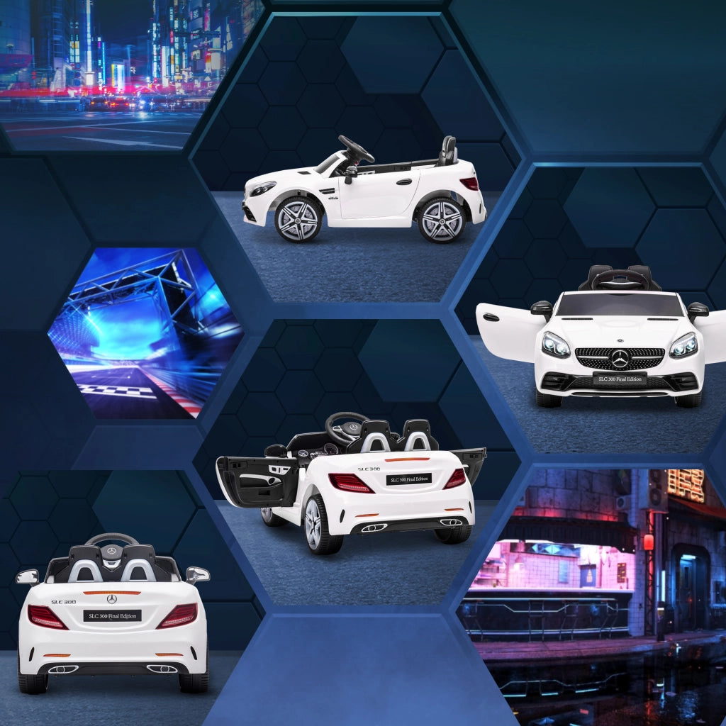 Auto Elettrica per Bambini ¨C Xylo ¨C Bianco con LED, Cintura Sicurezza e Musica 107x62,5x44cm
